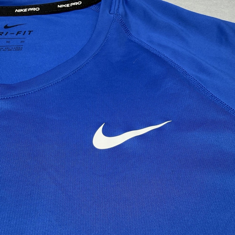 Nike Pro Dri-FIT Men's Blue XL Athletic Fit Lightweight Crew T-Shirt - Picture 4 of 7